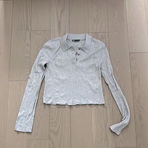 Zara cropped polo sweater